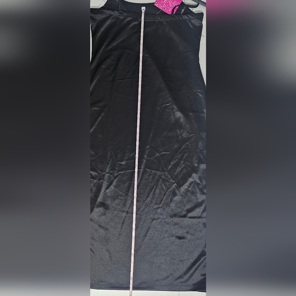 NEW with tags black slip dress large leg slit Mia Rose - Picture 5 of 8